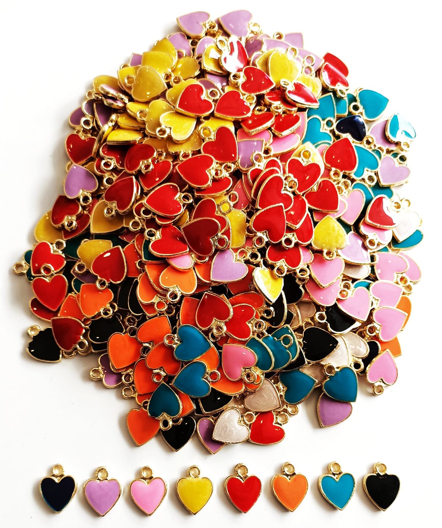 Çift Taraf Mineli Kalp Kolye Ucu