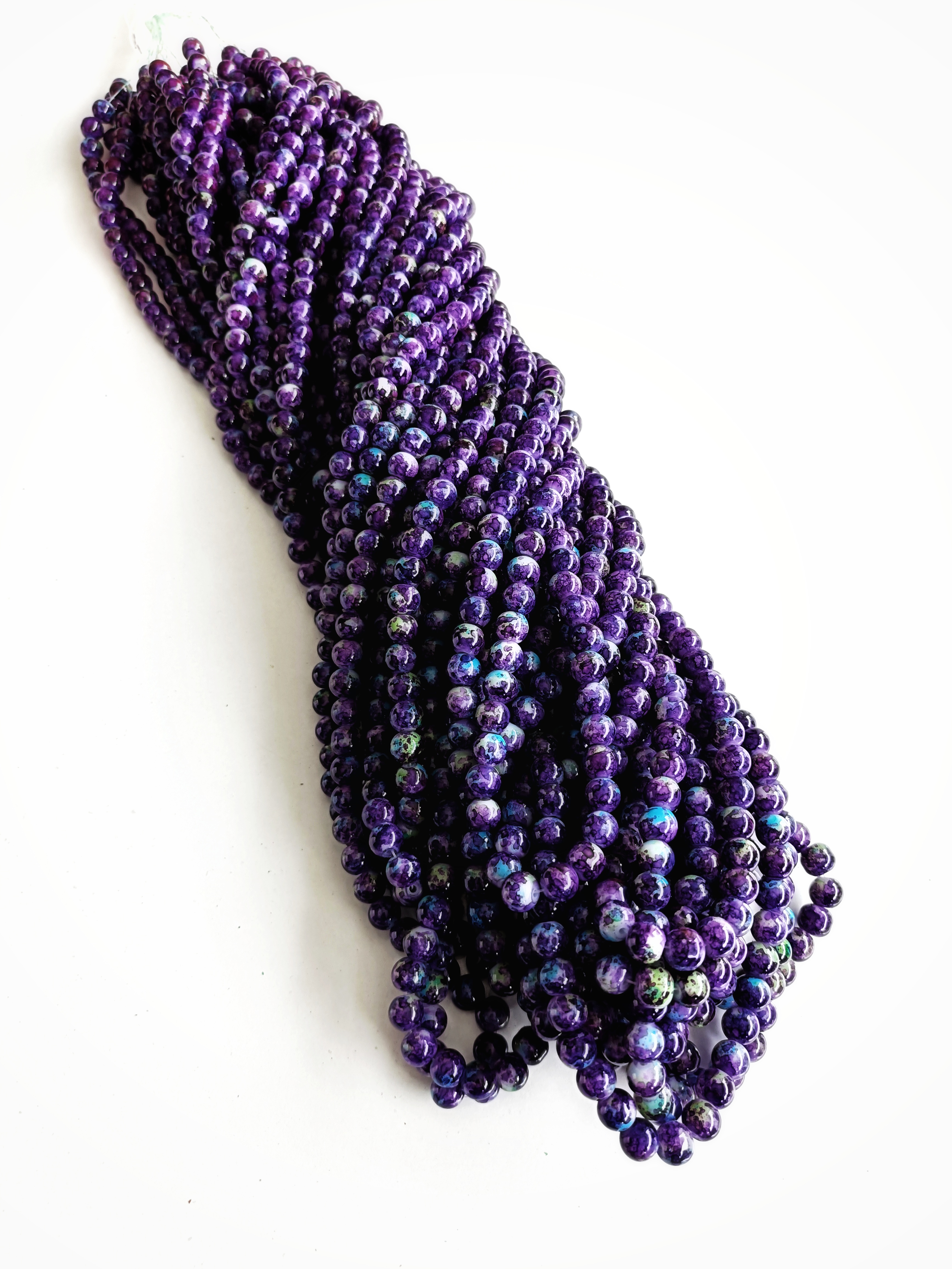 Alaca Mor 8mm. Dizi Cam Boncuk