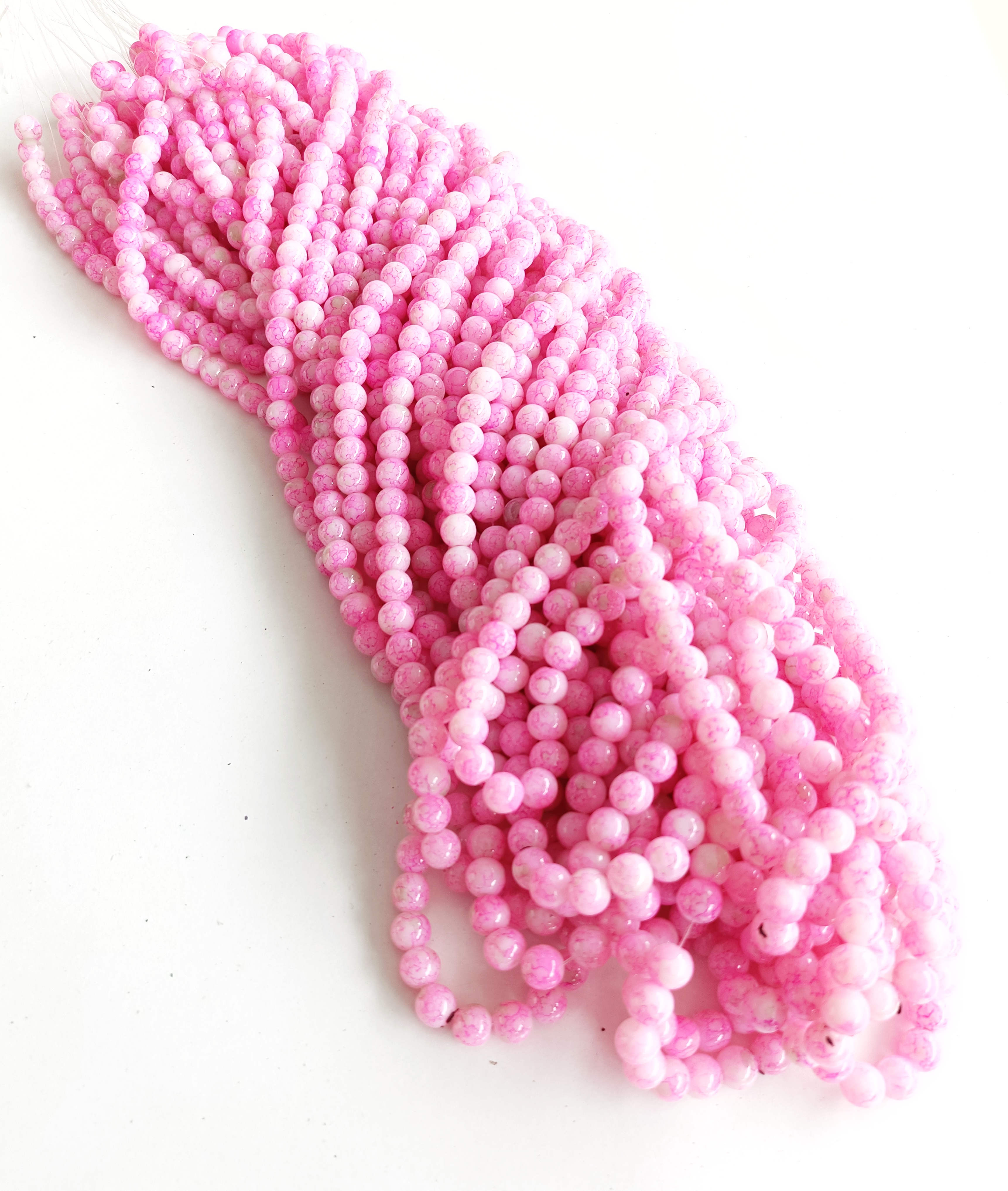 Pembe 8mm. Dizi Cam Boncuk