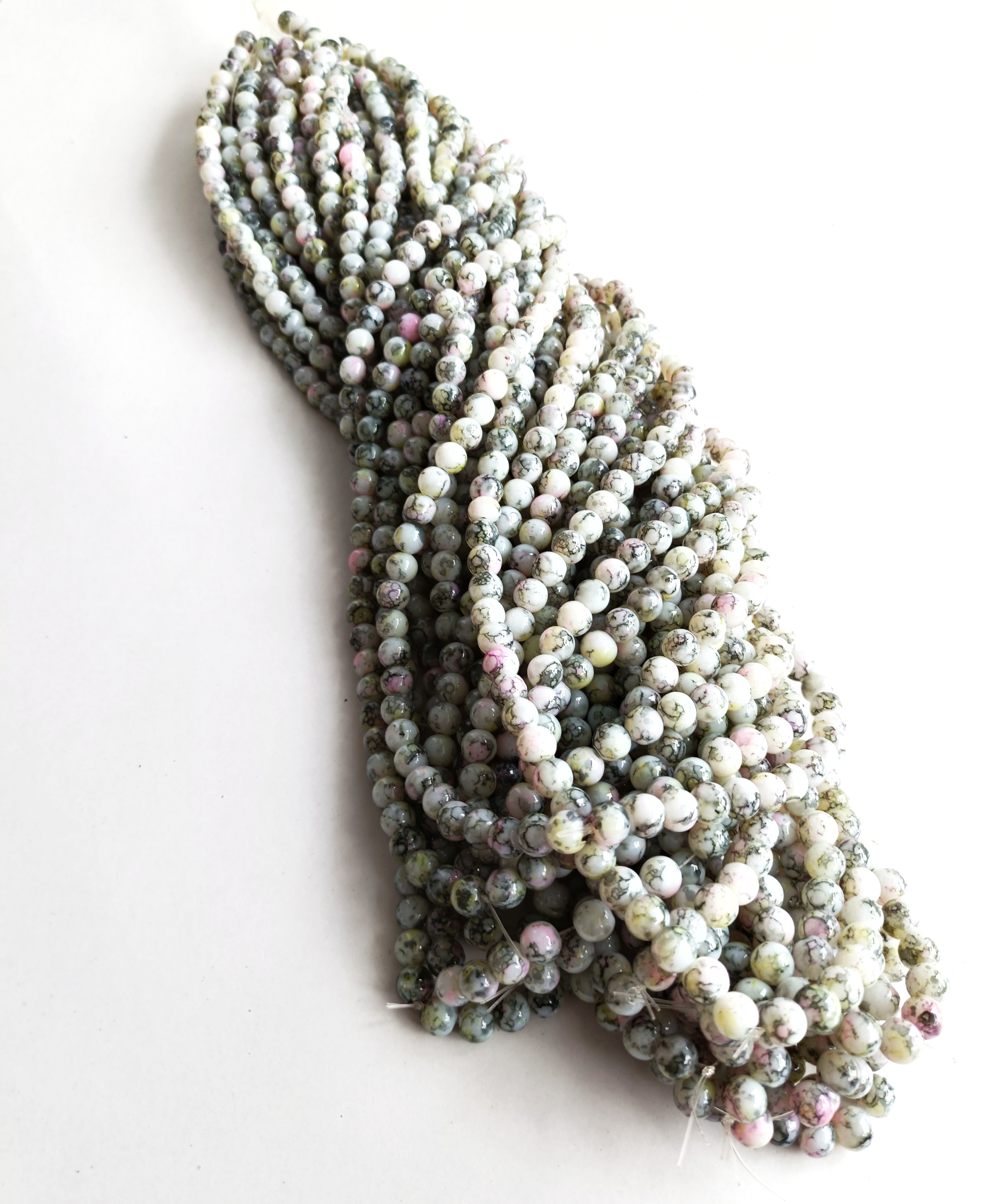 Alaca Renk 8mm. Dizi Cam Boncuk