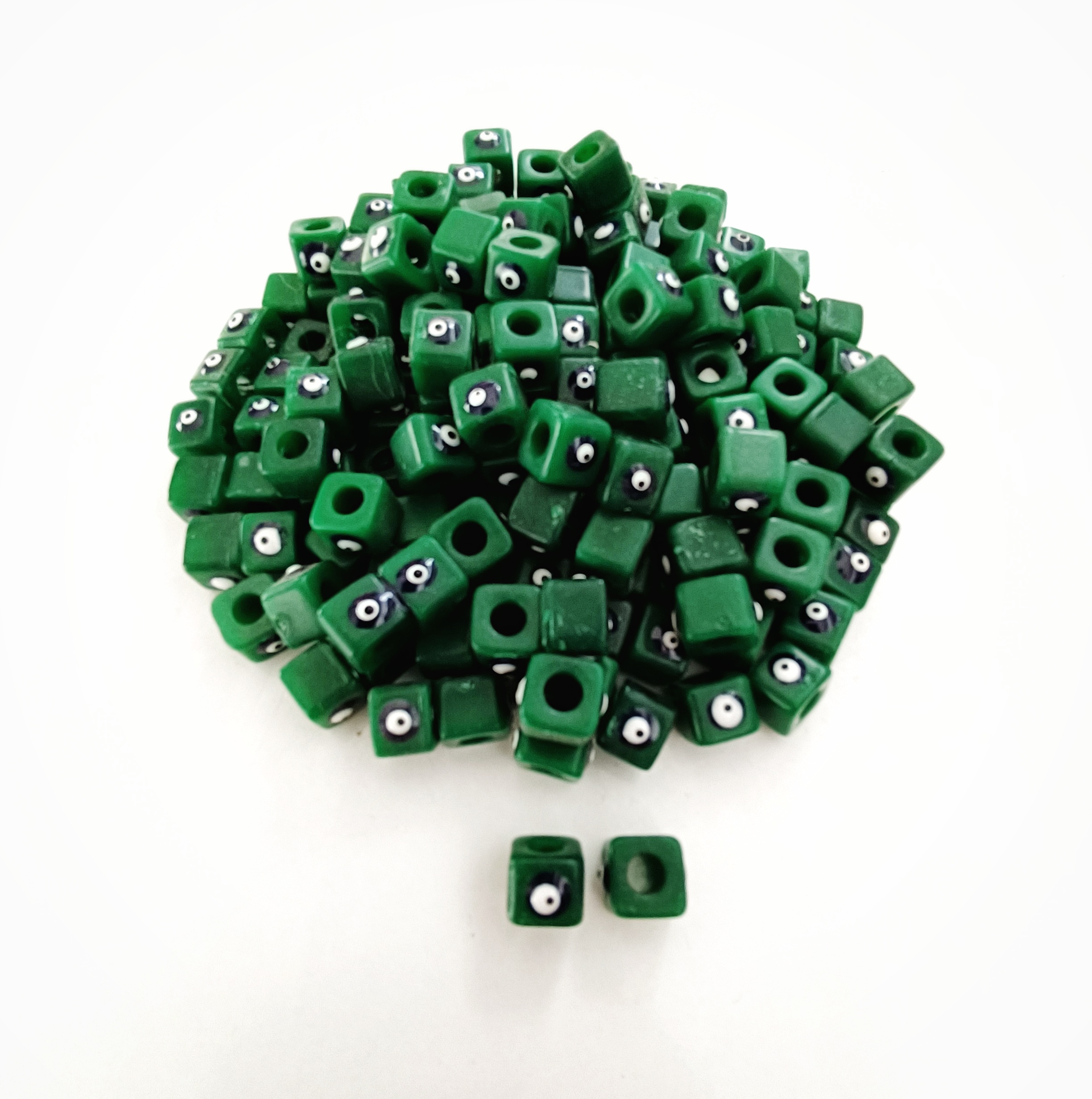 Koyu Yeşil Mini Plastik Nazar Boncuğu