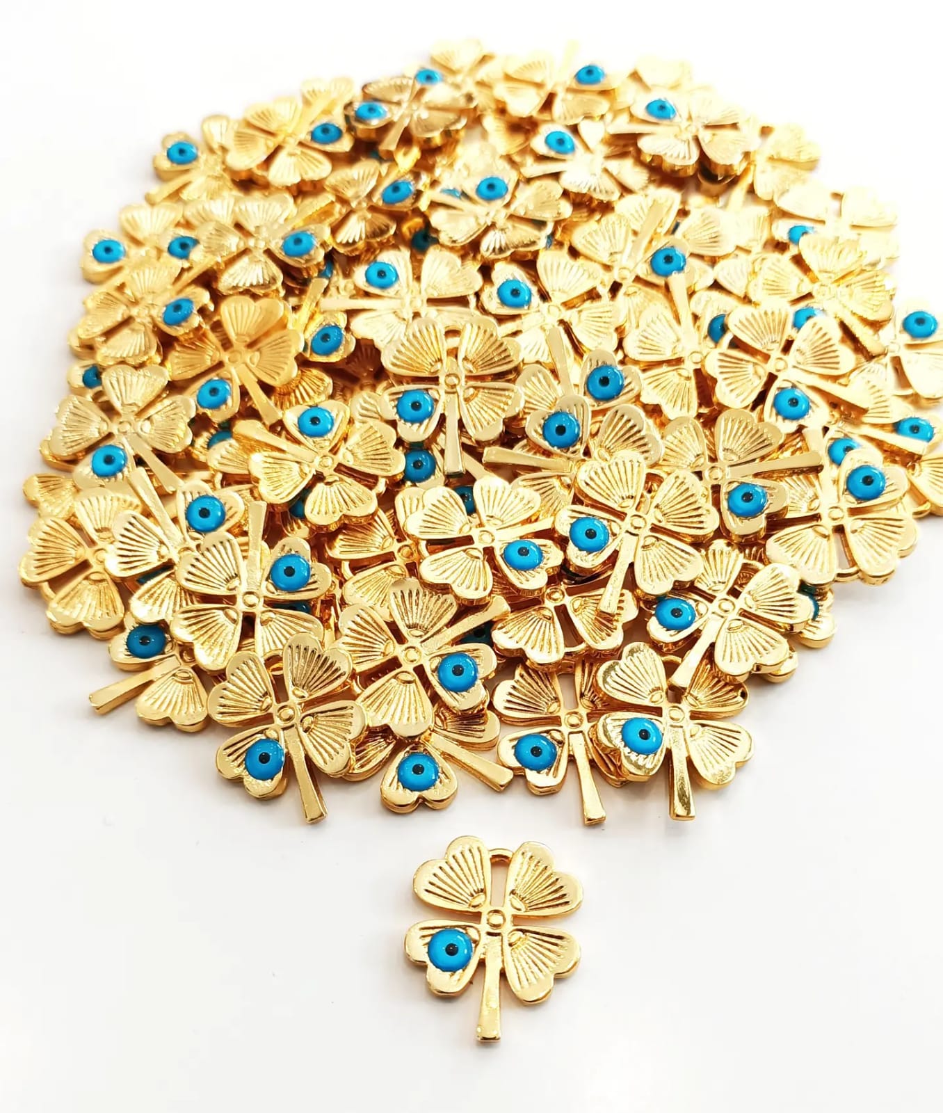  Nazar Boncuklu Yonca Kolye Ucu