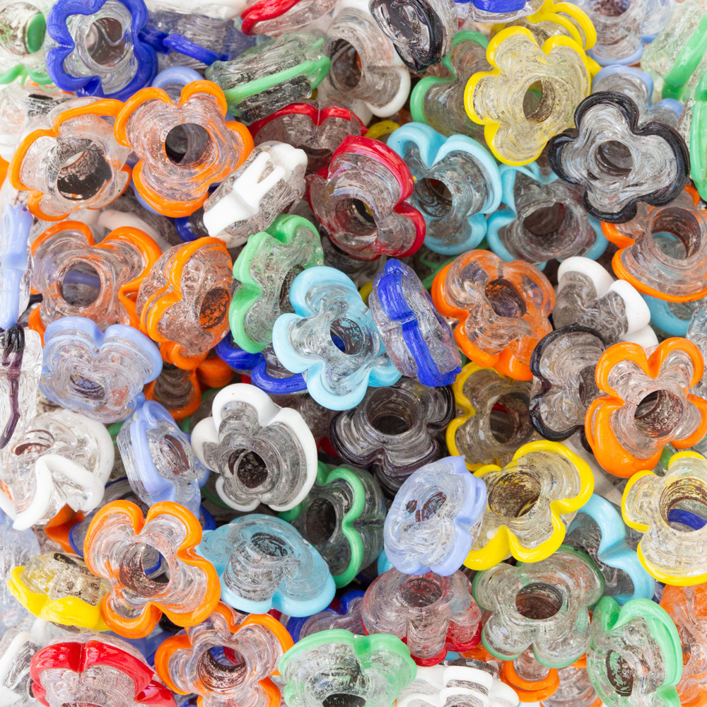 Karışık Şeffaf Çiçek Cam Boncuk Scb0030