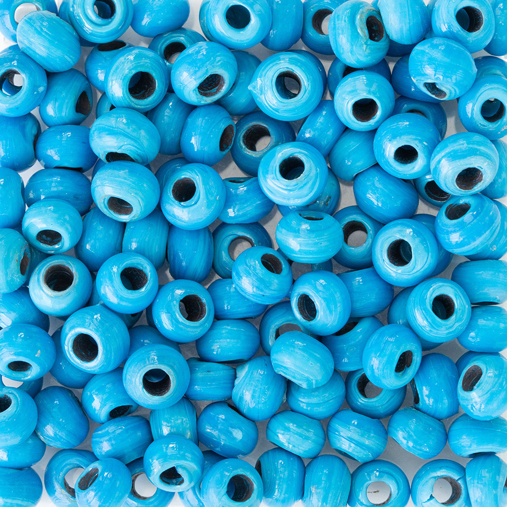 Mavi Yassı Yuvarlak Cam Boncuk Scb0044