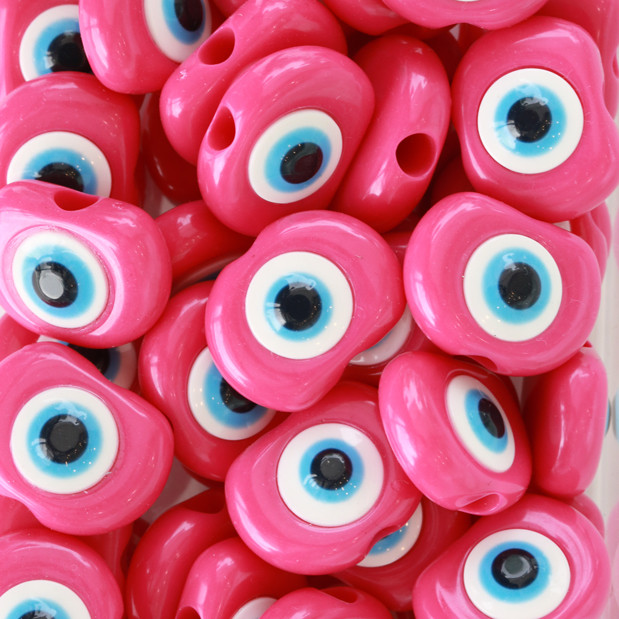 Koyu Pembe Yassı Plastik Dana Göz Pnb0008