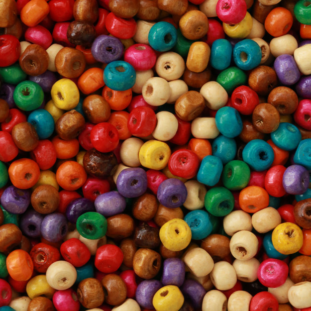 Yuvarlak 2mm Mix Ahşap Boncuk Ab007