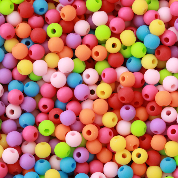  2 mm Plastik Mix Yuvarlak Boncuk Pb002