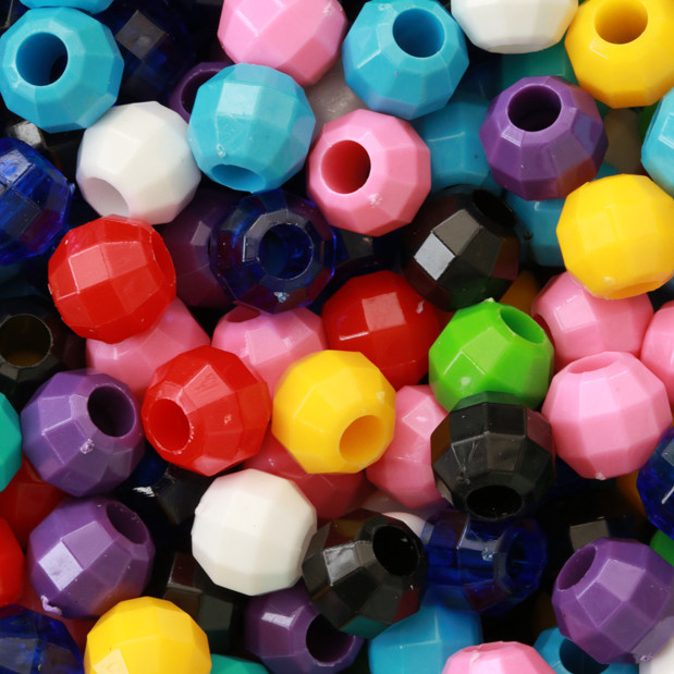  Yuvarlak Plastik Mix Boncuk 10mm Pb009