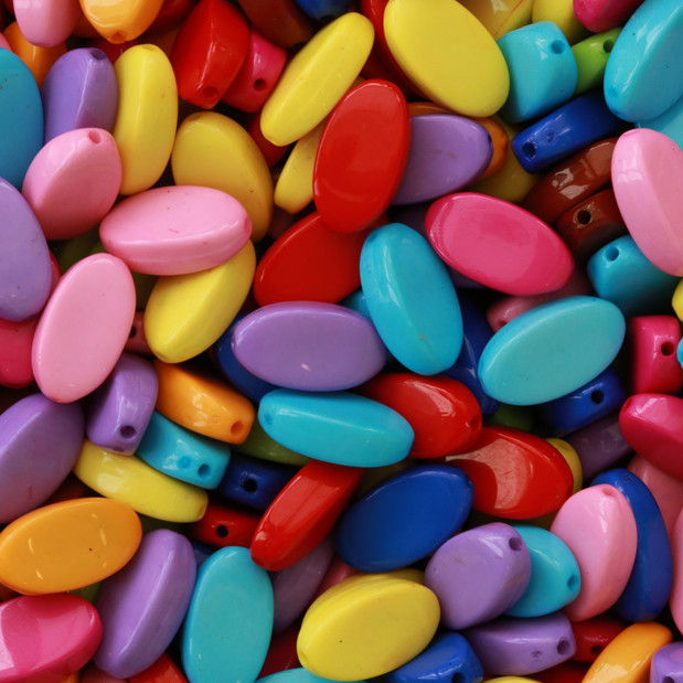  Yassı Silindir Plastik Mix Boncuk Pb022