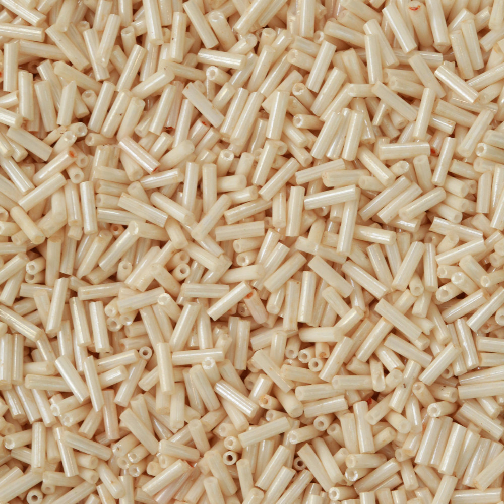 Krem Uzun Boru Kesme Boncuk Boru0101