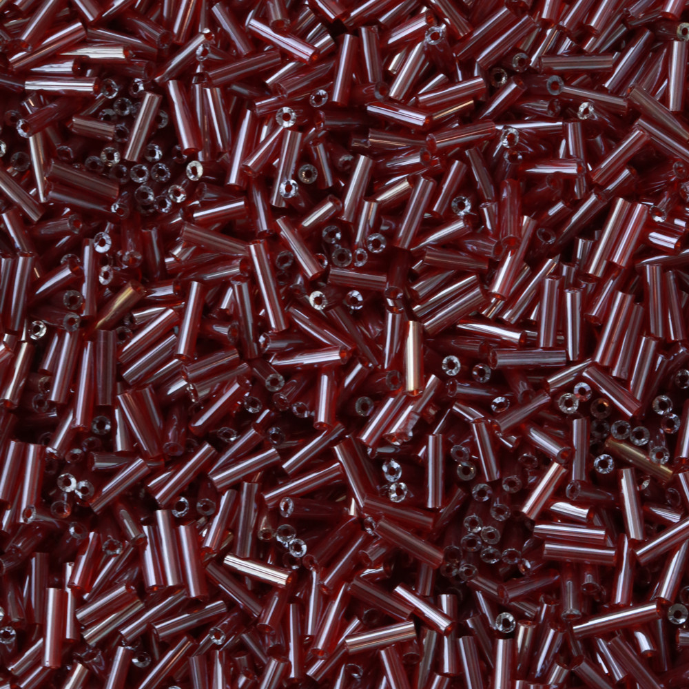 Şeffaf Bordo Uzun Boru Kesme Boncuk Boru0123