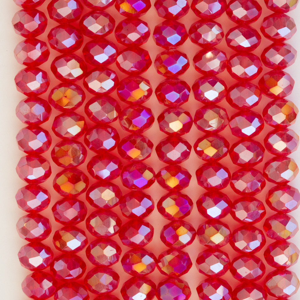 Alaca Kırmızı 8mm Kristal Boncuklar Krs0220