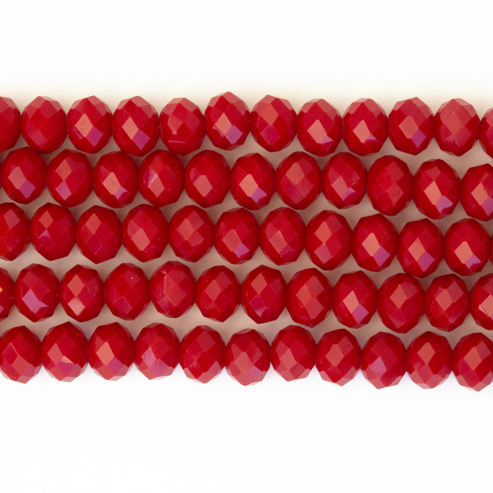 Koyu Kırmızı 8mm Kristal Boncuklar Krs0224