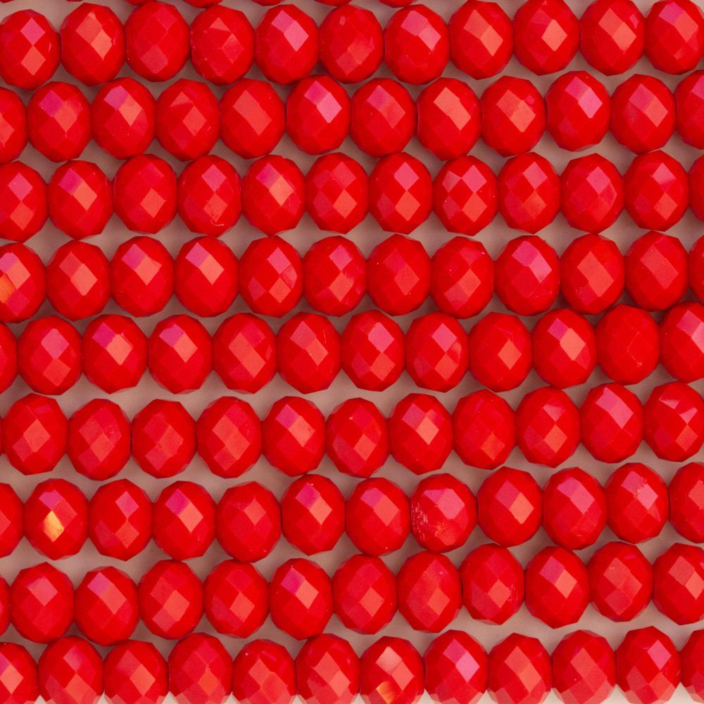 Mercan Kırmızı 8mm Kristal Boncuklar Krs0227