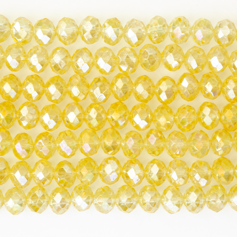 Şeffaf Sarı 8mm Kristal Boncuklar Krs0243