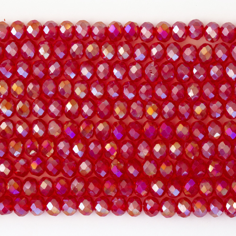 Alaca Kırmızı 6mm Kristal Boncuklar Krs0165