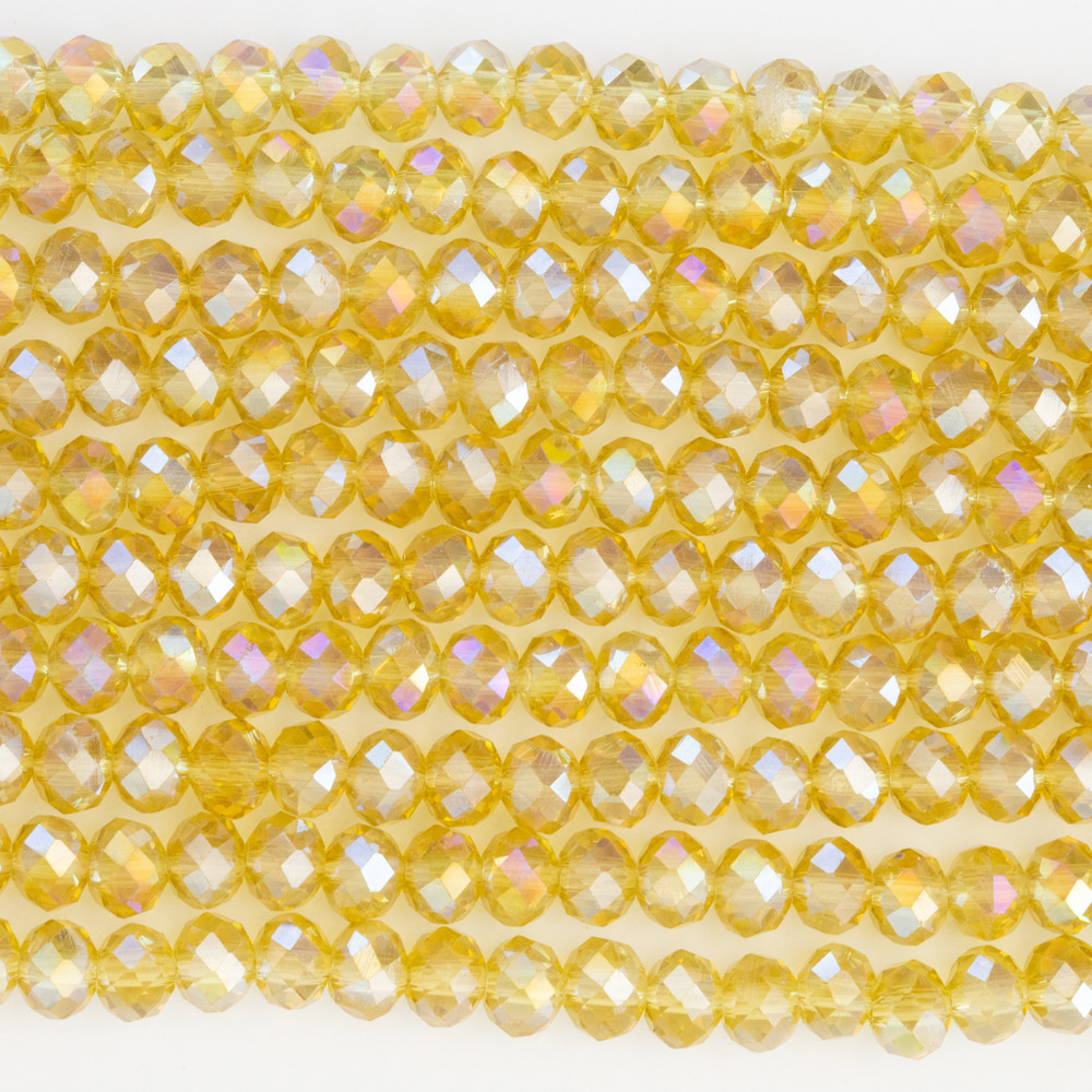 Açık Sarı 6mm Kristal Boncuklar Krs0172