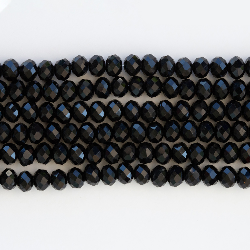 Siyah 6mm Kristal Boncuklar Krs0180