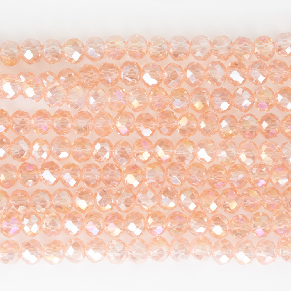 Toz Pembe 6mm Kristal Boncuklar Krs0194