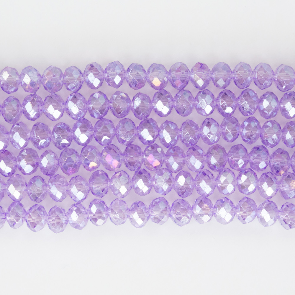 Şeffaf Lila 6mm Kristal Boncuklar Krs0196