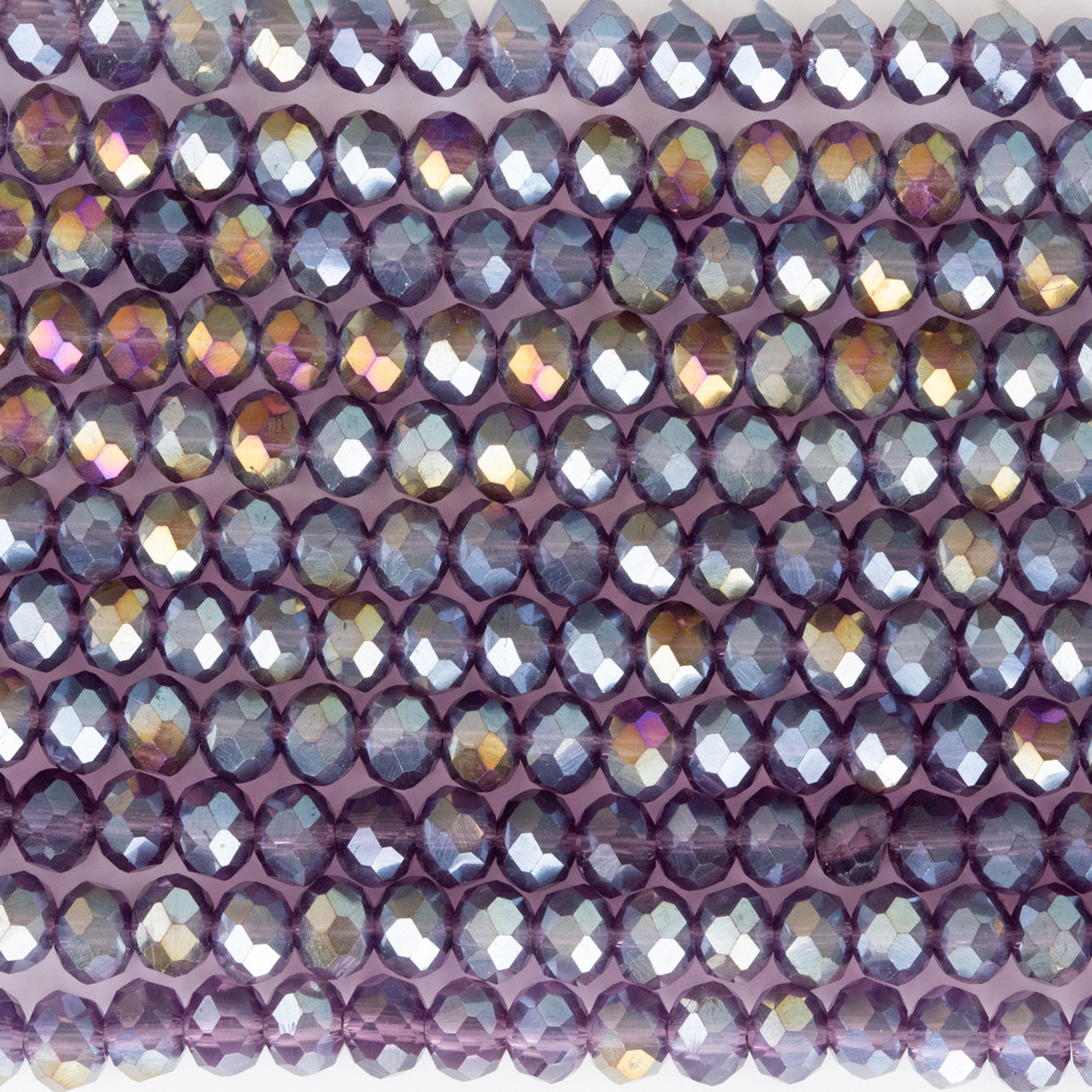 Alaca Mor 6mm Kristal Boncuklar Krs0199