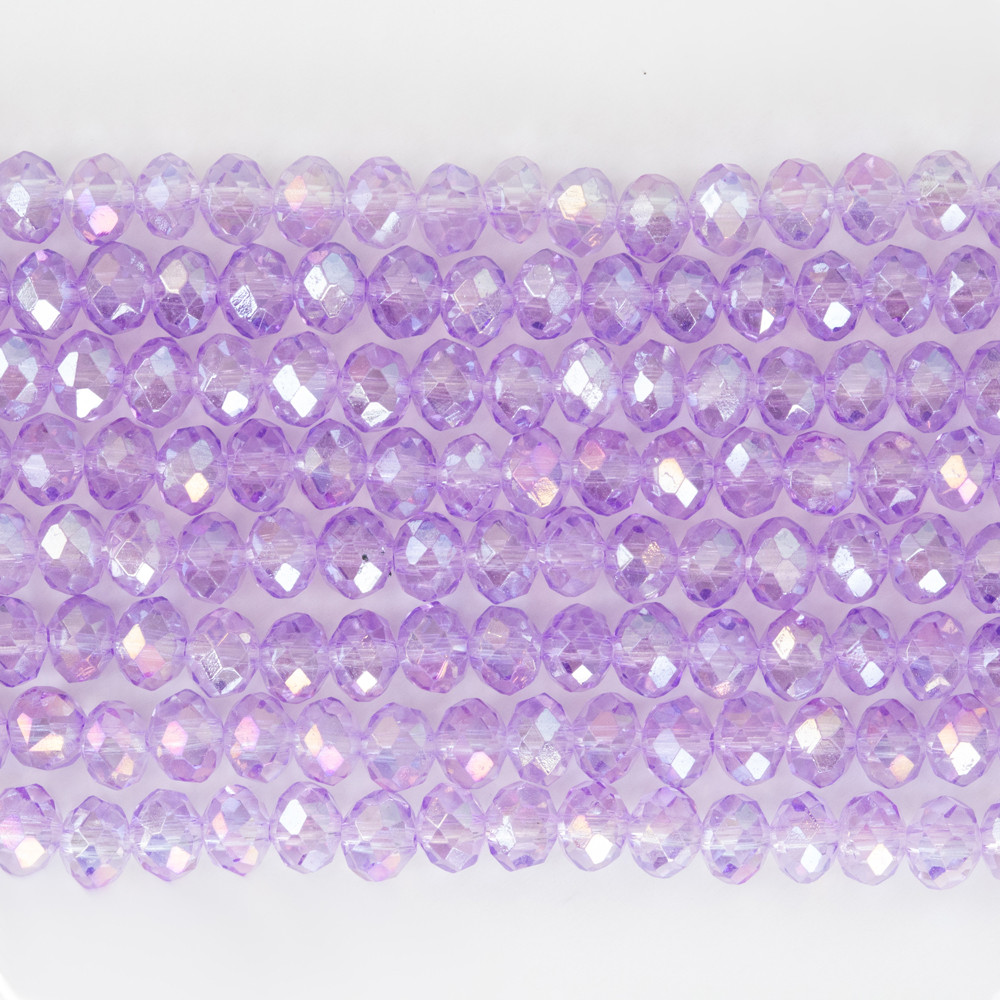 Şeffaf Lila 6mm Kristal Boncuklar Krs0207