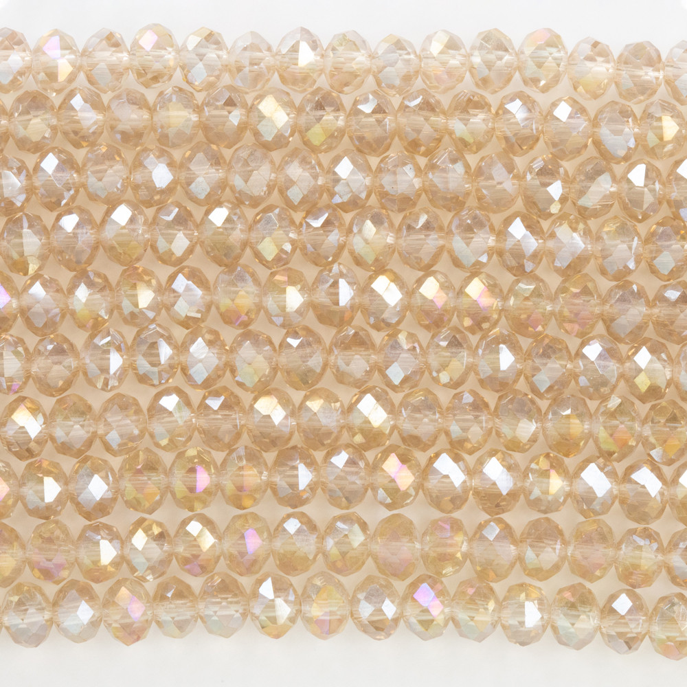 Şeffaf Krem 6mm Kristal Boncuklar Krs0209