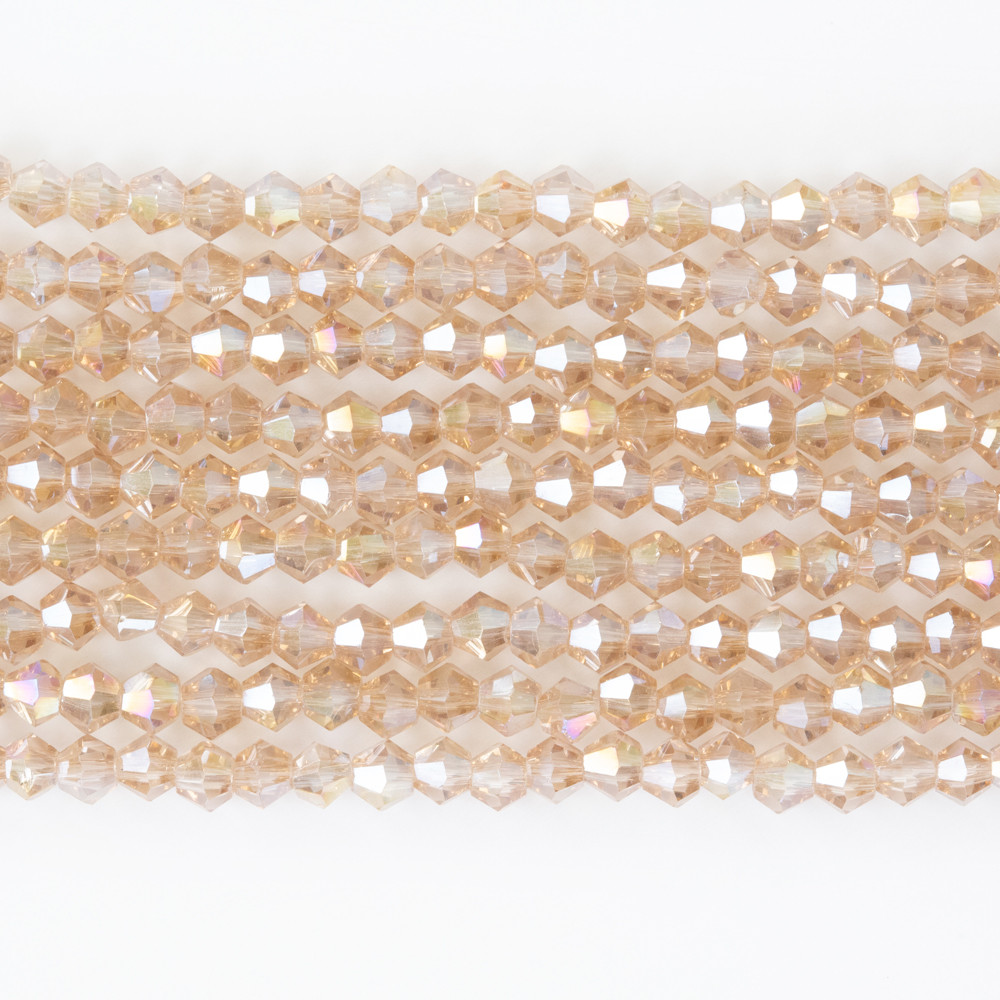 Şeffaf Pembe 4mm Pramit Kristal Boncuklar Krs0056