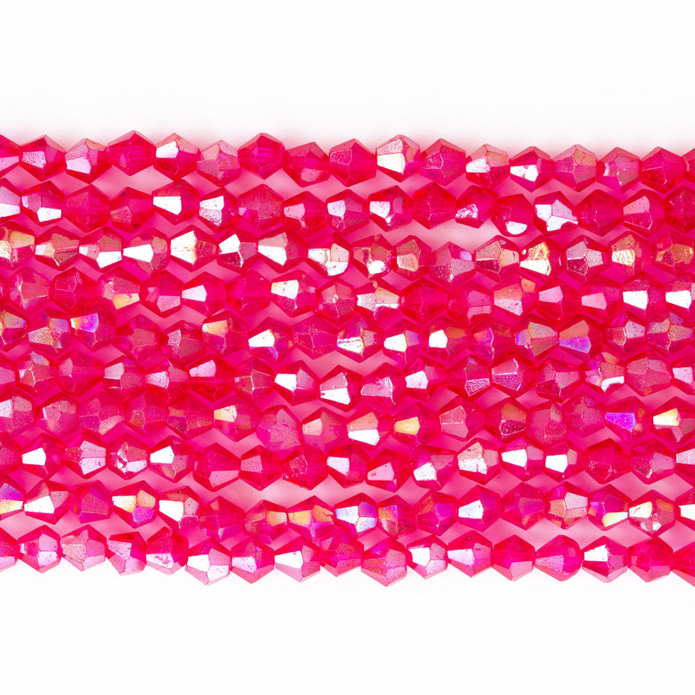 Pembe 4mm Pramit Kristal Boncuklar Krs0069