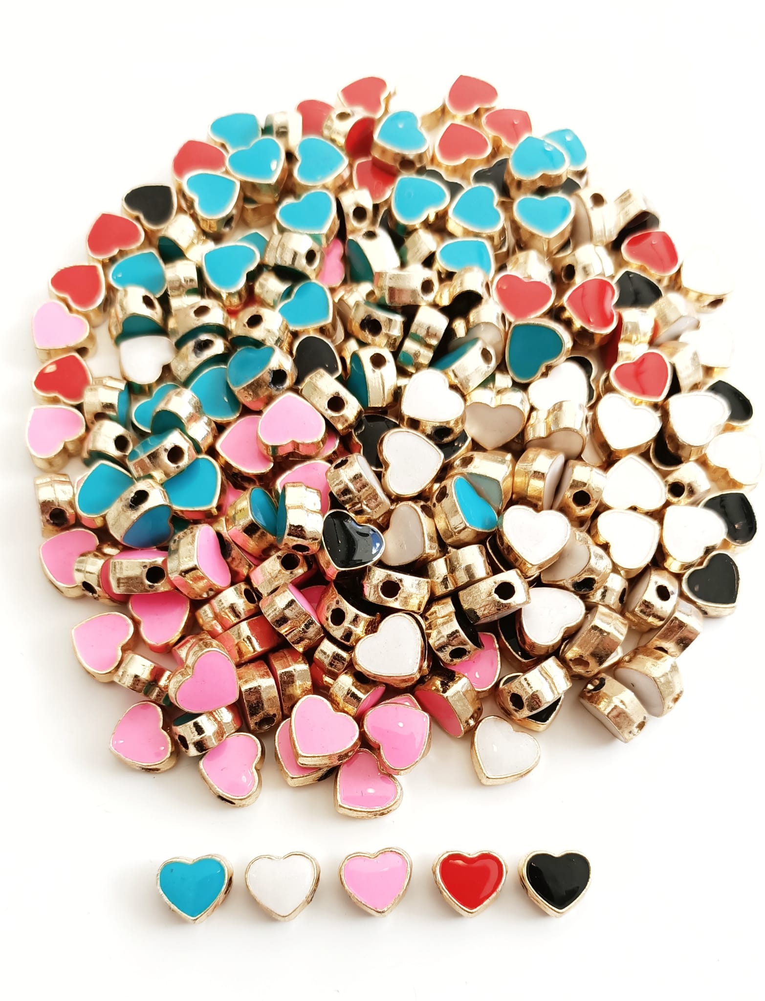 Çift Taraf Mineli Kalp Kolye Ucu