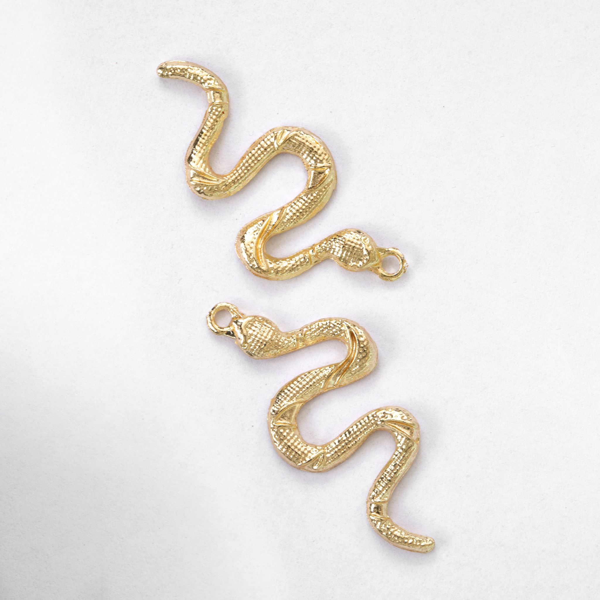 Altın Kaplama Yılan Kolye Ucu