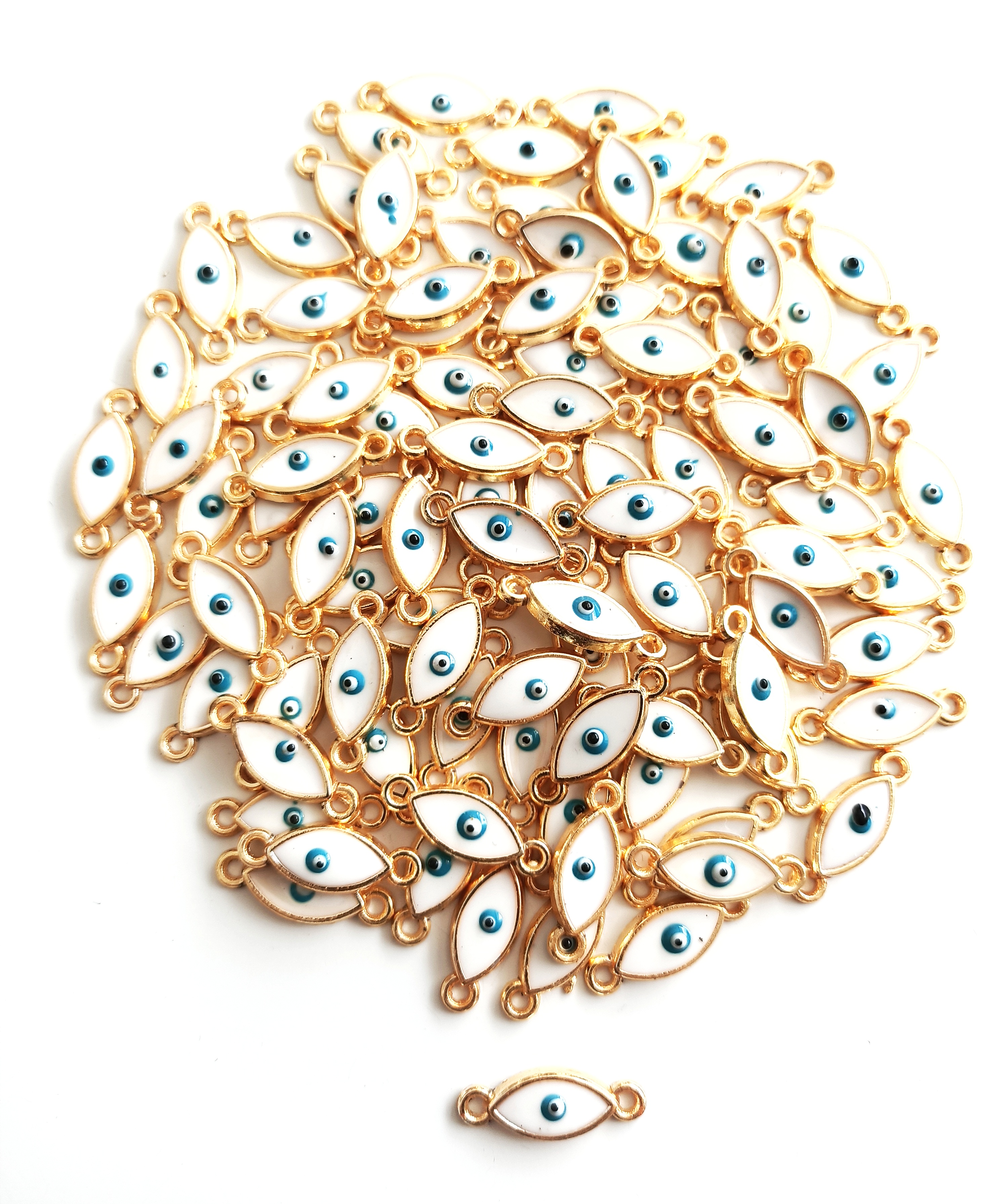 Gold Mineli Çift Kulp Göz Takı Ucu