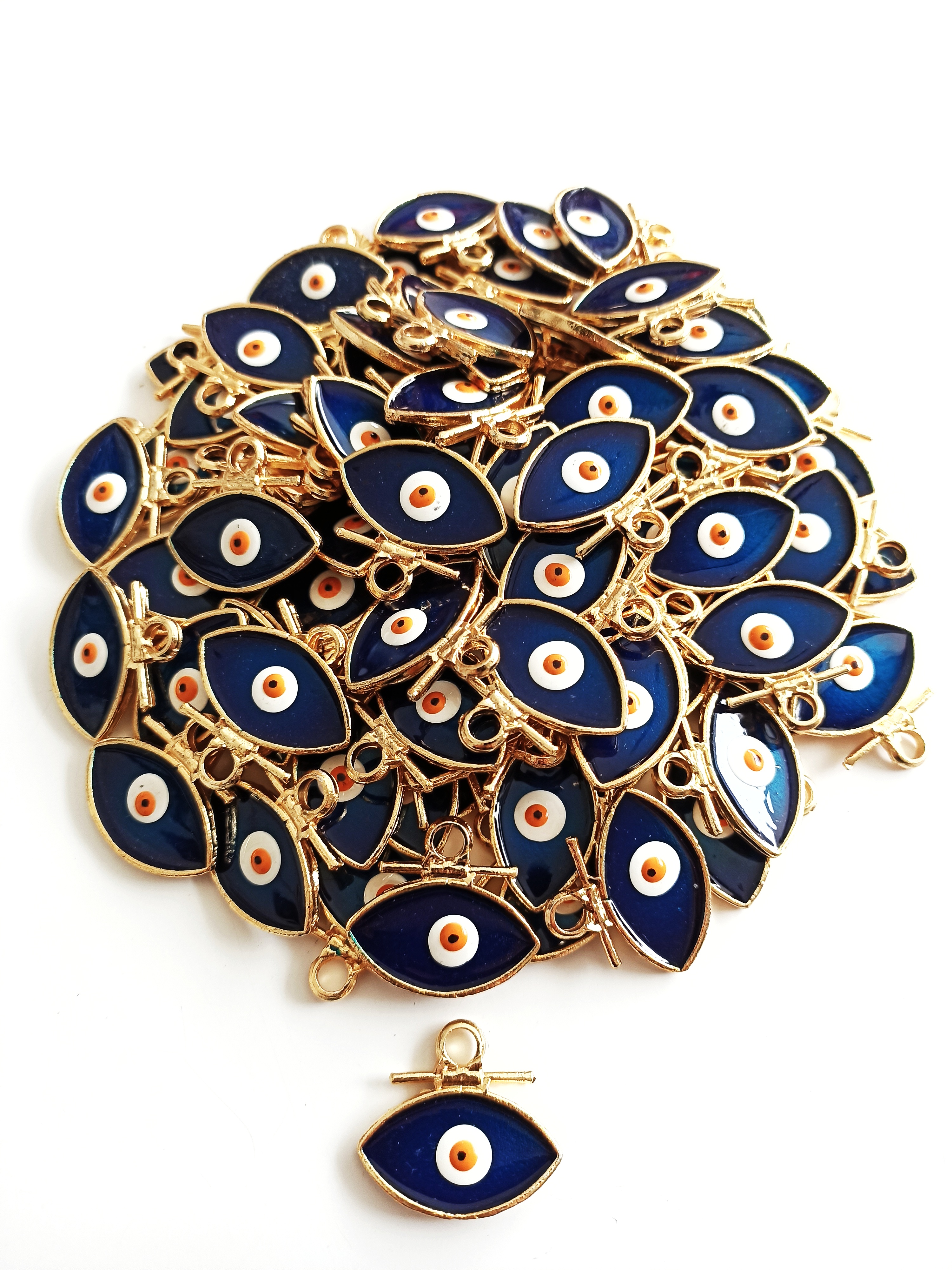 Gold Mineli Çubuk Başlı Göz Kolye Ucu