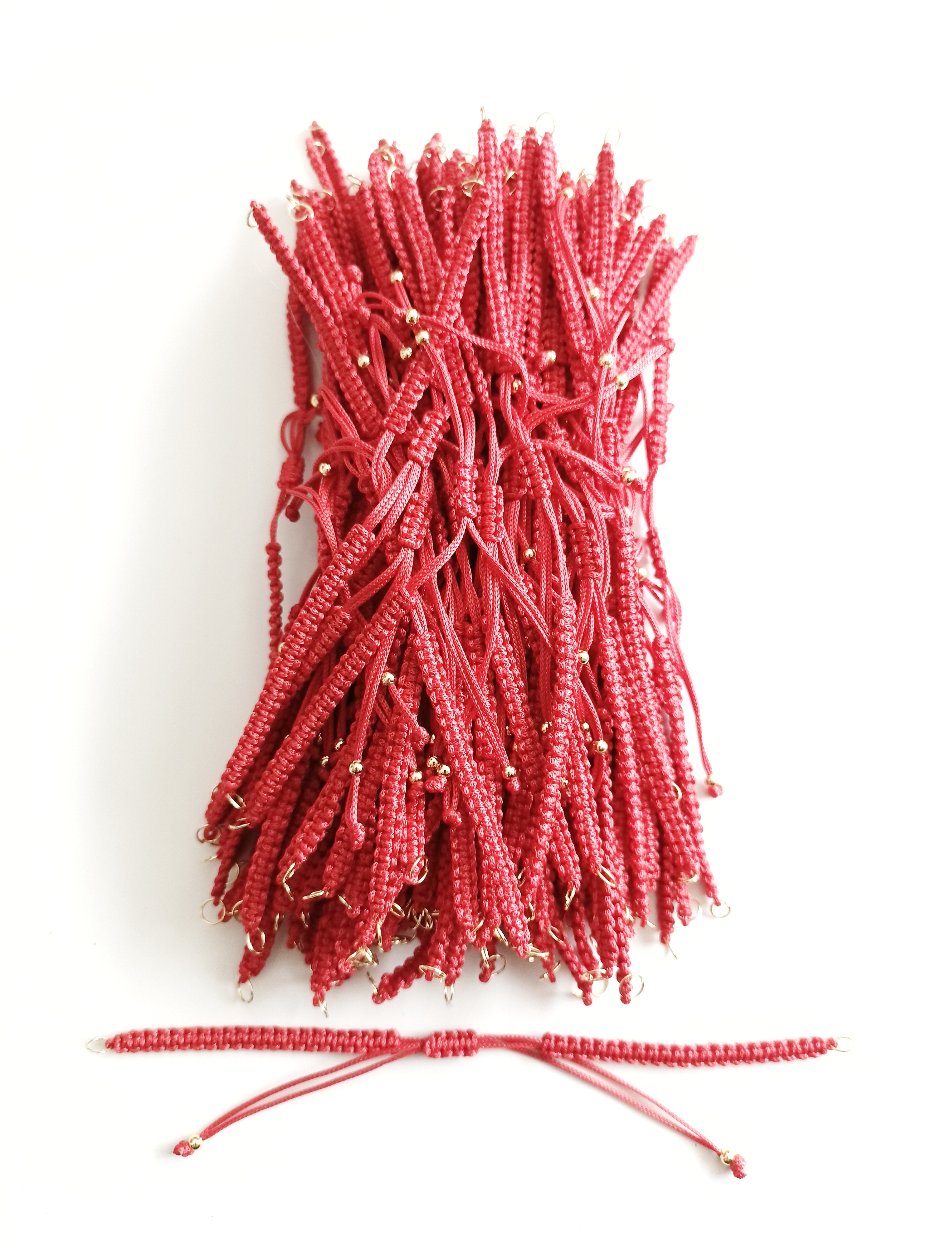 Hazır Asansörlü Makrome Örgü Bileklik İpi Nar Çiçeği