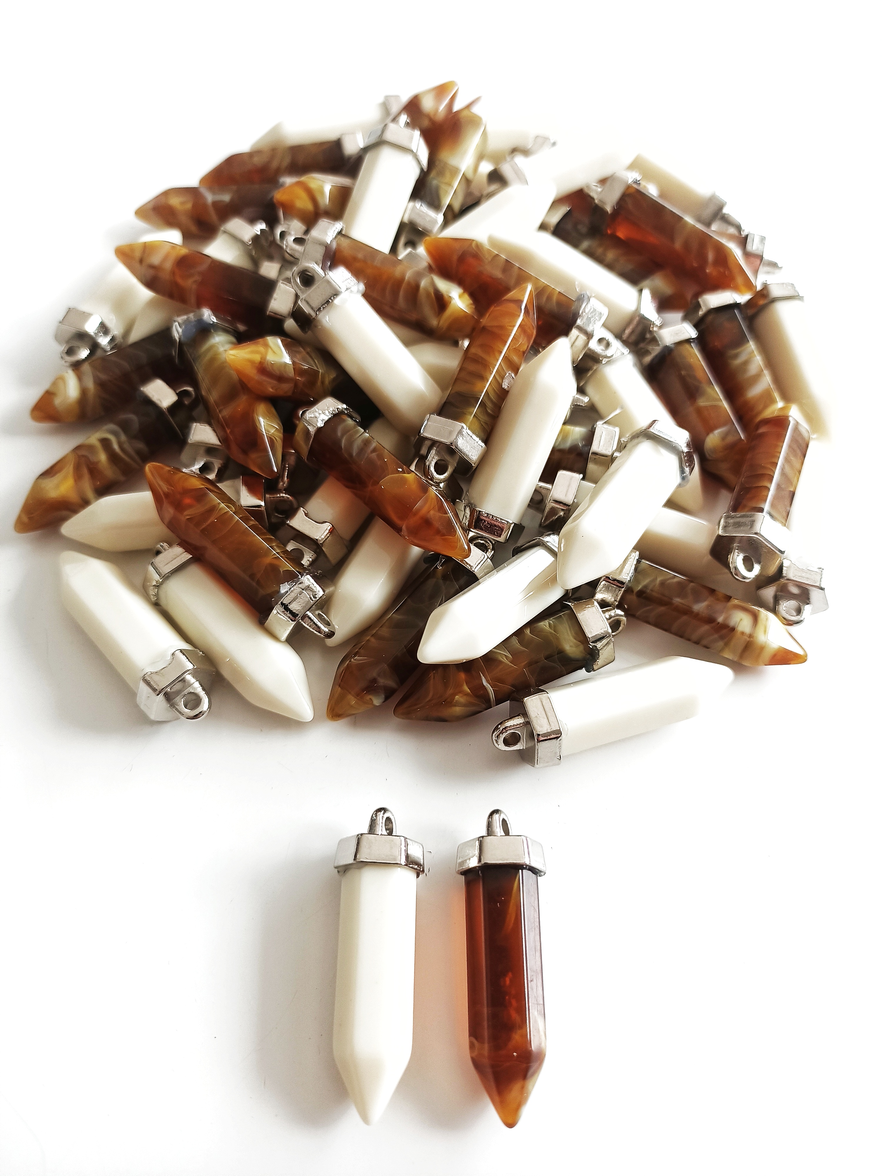 Plastik Pandül Takı Uçları Krem