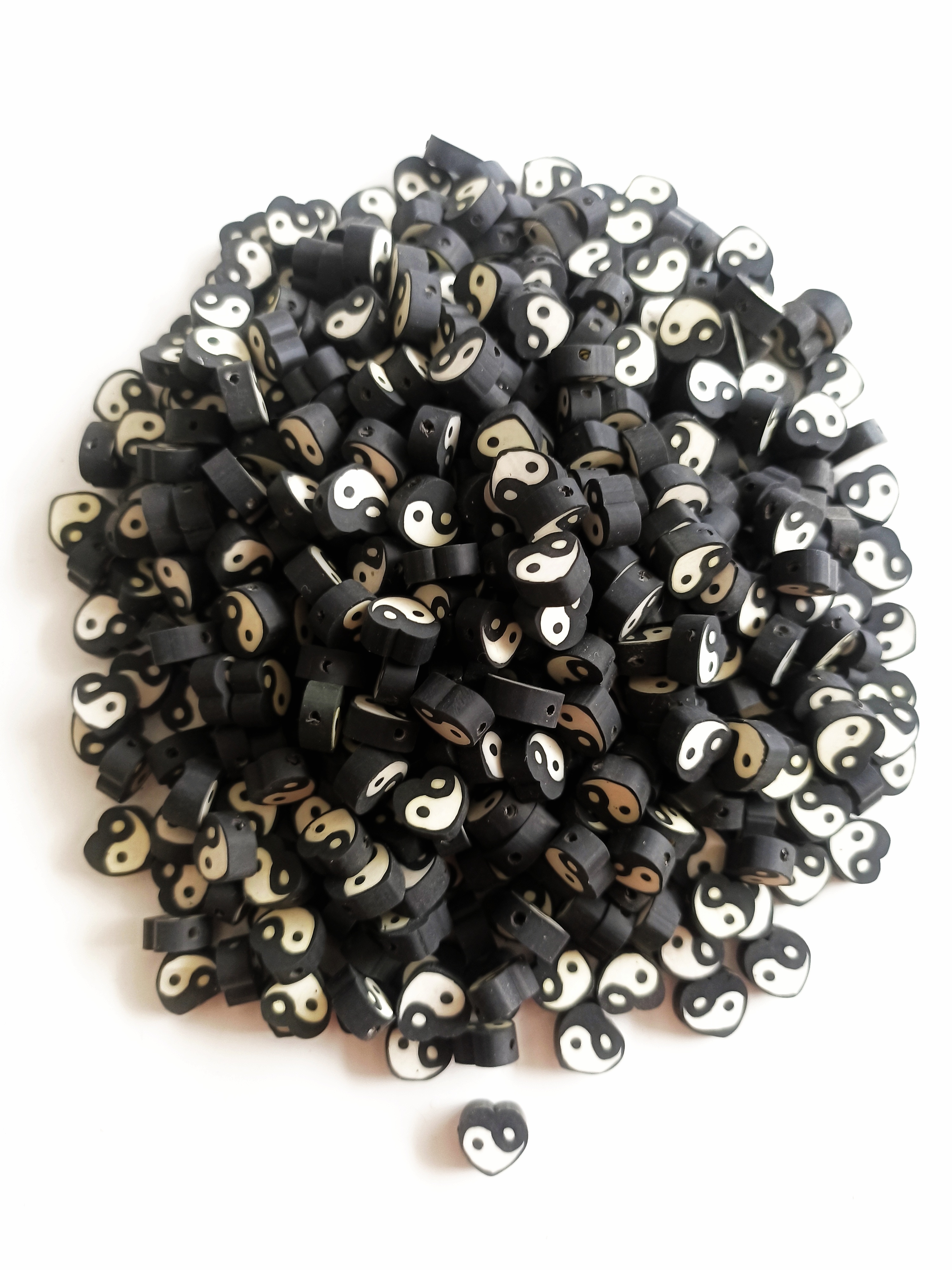 Fimo Ara Boncuk Kalp Ying Yang