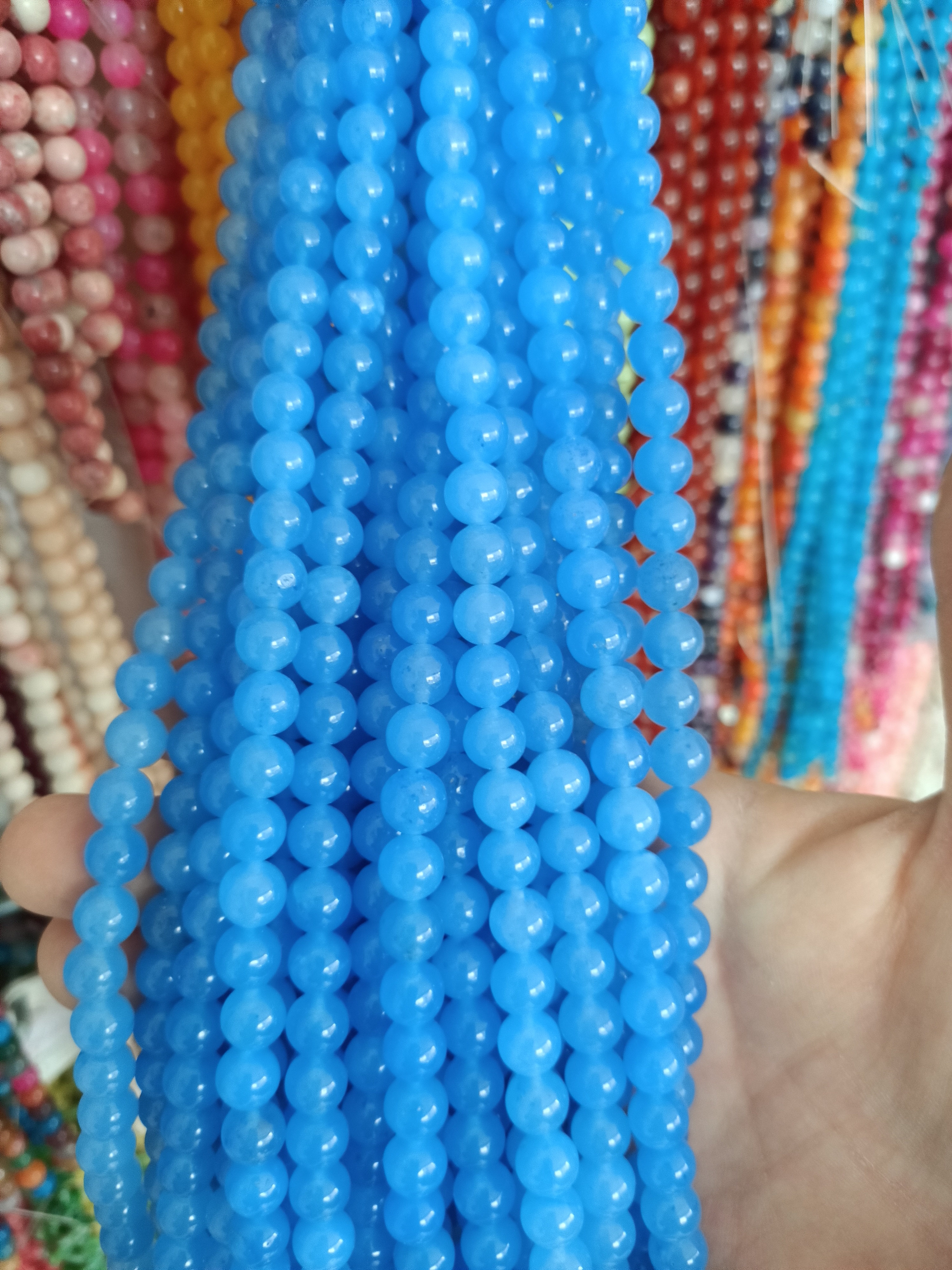 Mavi Akik Doğal Taş 8mm