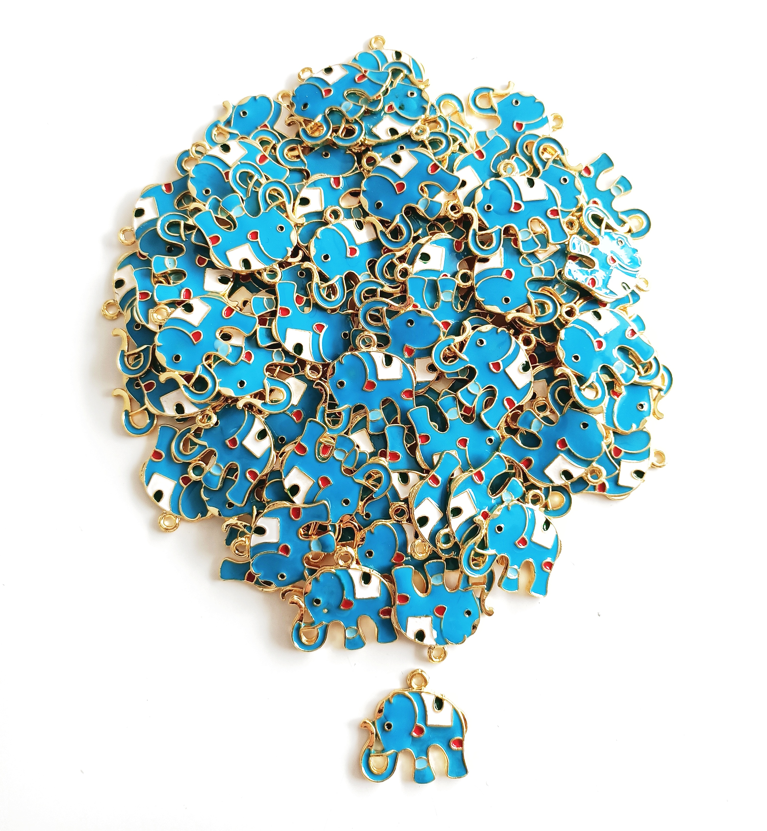 Gold Mineli Mavi Fil Takı Uçları