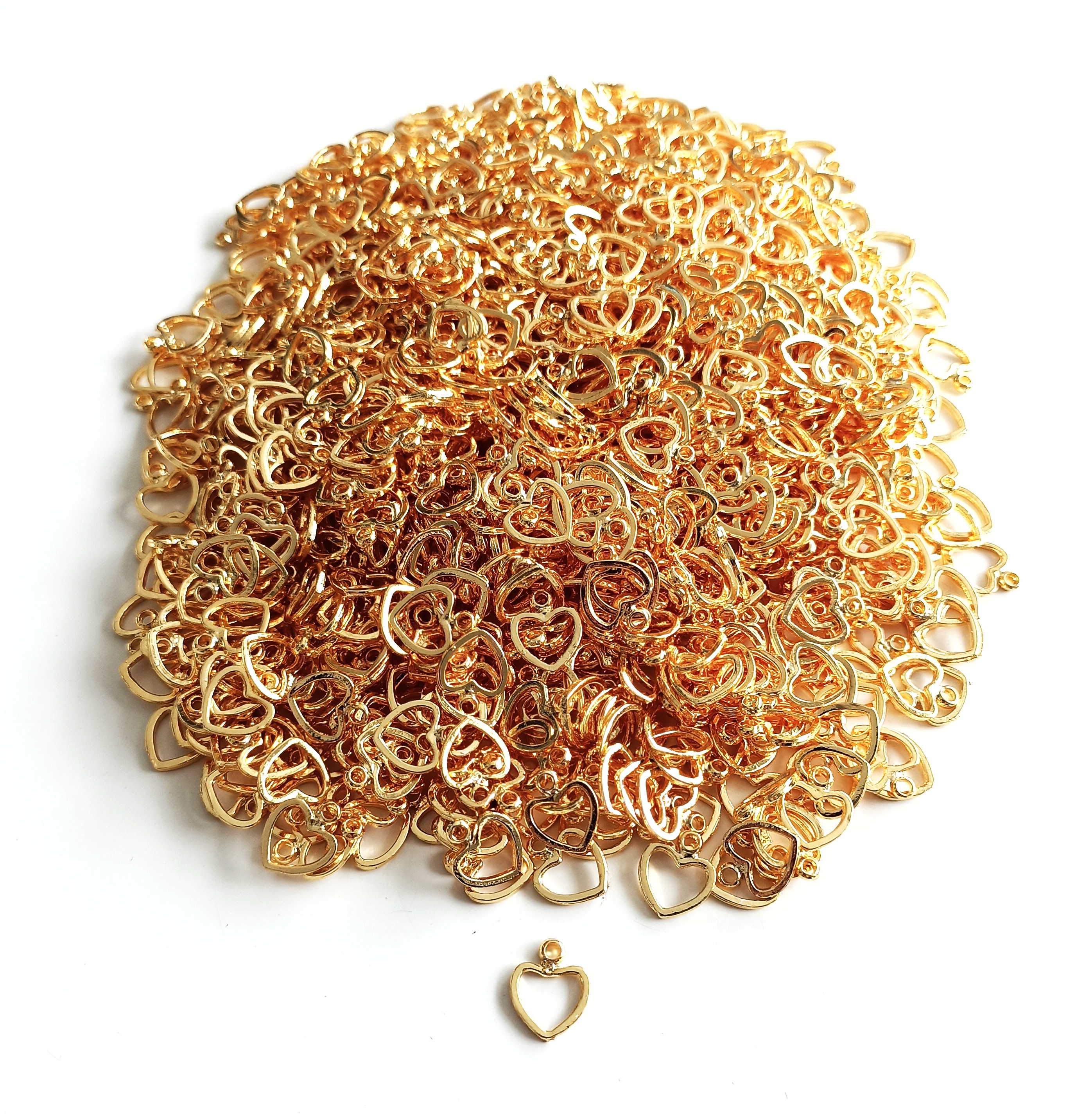 Gold Mini Kalp Figür Takı Uçları