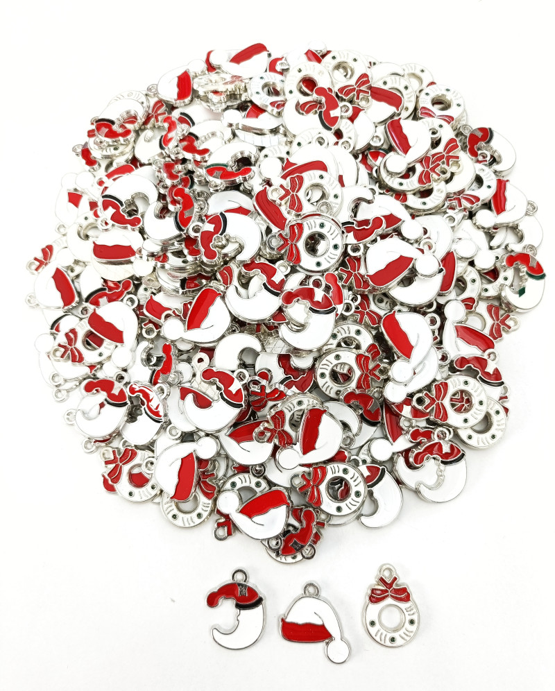 Silver Mineli Noel Şapka Takı Uçları