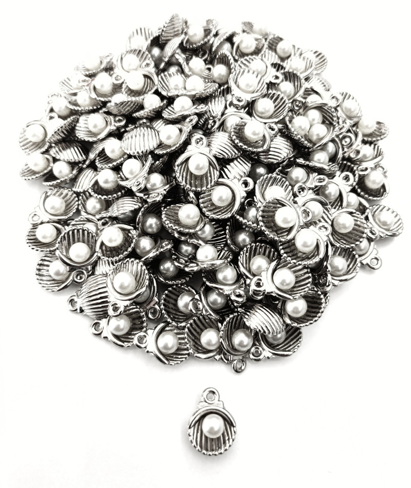 Silver İncili Midye Takı Uçları