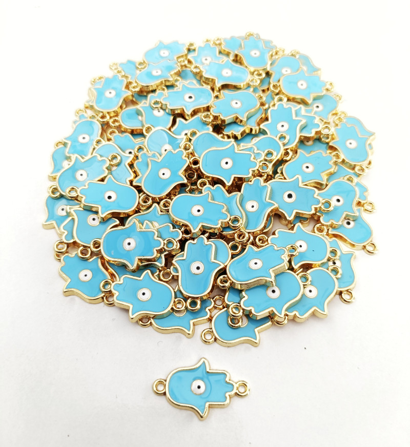 Gold Mineli Çift Kulp Fatma Ana Eli Takı Uçları