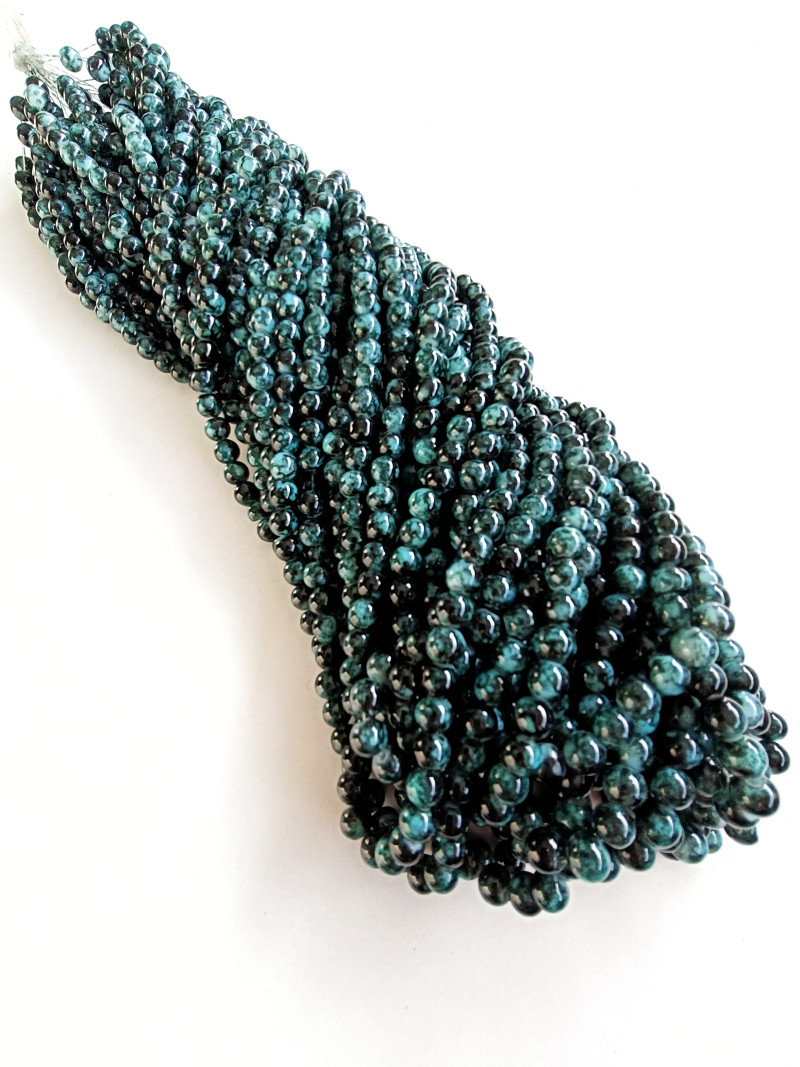 Alaca Yeşil 8mm. Dizi Cam Boncuk