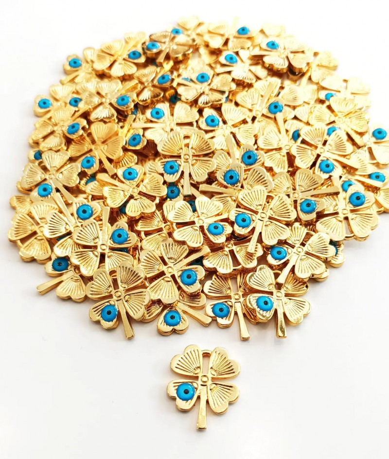  Nazar Boncuklu Yonca Kolye Ucu