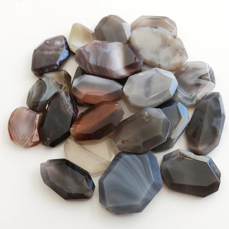 Tekli Gri Tonları AKİK Doğal Taş Takı Aparatı