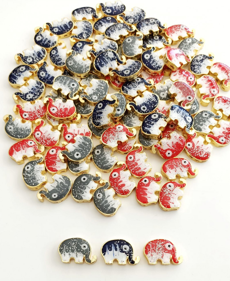 Altın Kaplama Mineli Fil Kolye-Bileklik Ucu