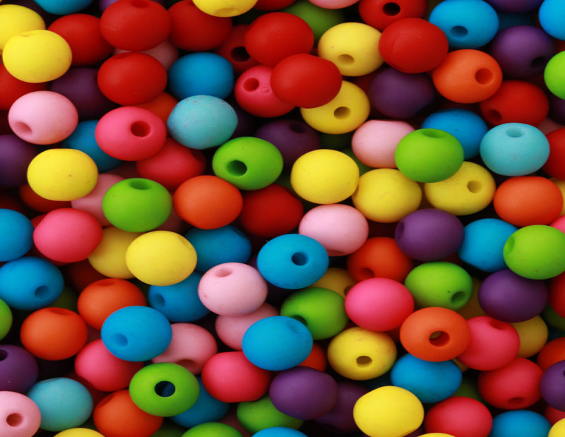 4 mm Plastik Mix Yuvarlak Boncuk Pb001