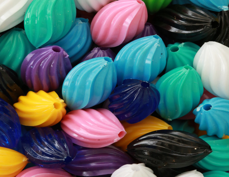  2cm Silindir Mix Plastik Boncuk Pb015