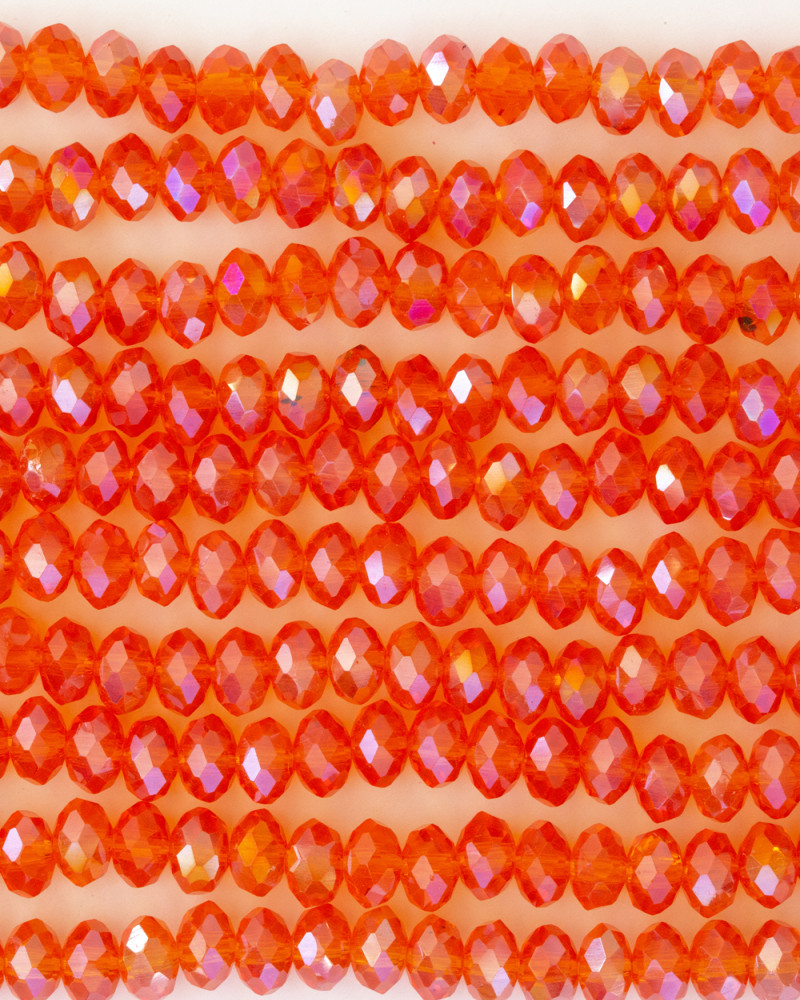 Alaca Turuncu 6mm Kristal Boncuklar Krs0163