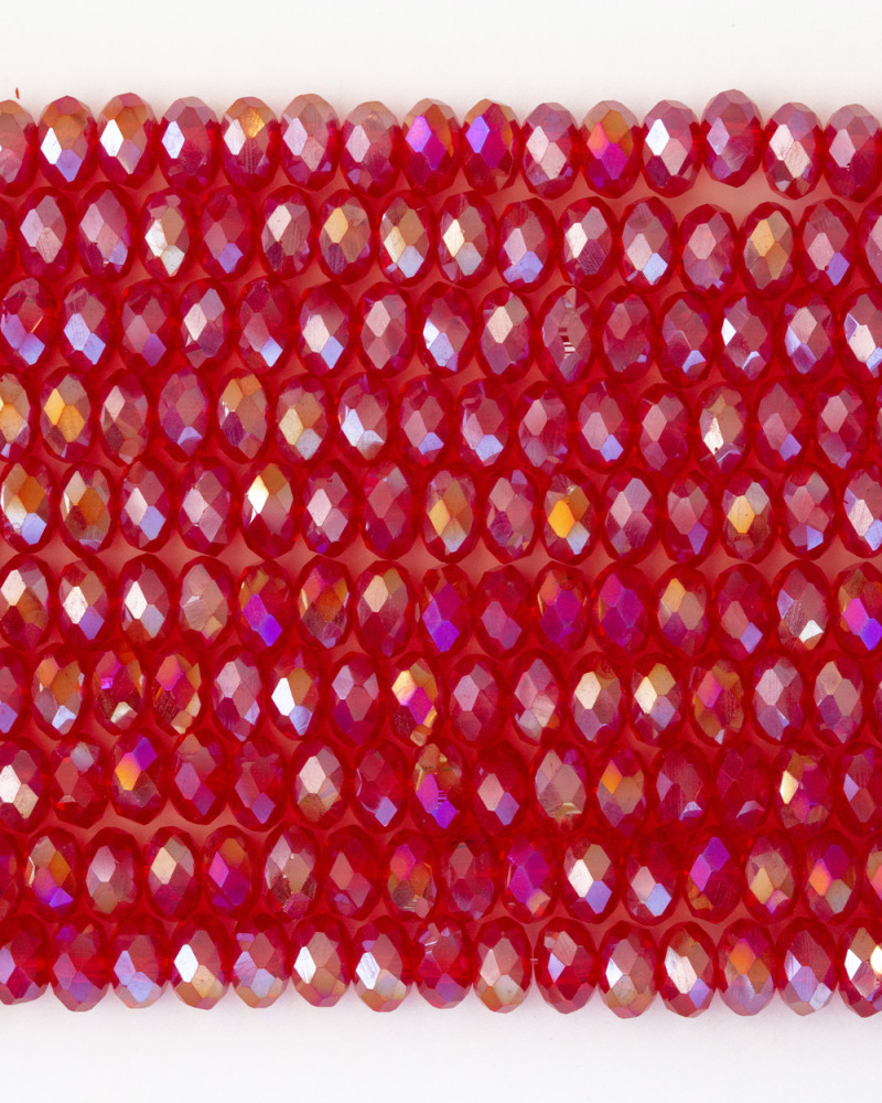 Alaca Kırmızı 6mm Kristal Boncuklar Krs0165